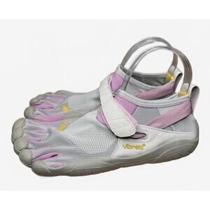 Vibram FiveFinger Barefoot Running Shoes Women 8.5 Gray Fuschia Sneaker